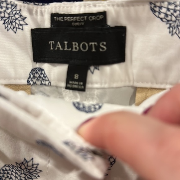 Talbots The Perfect Crop Curvy‎ Pineapple Pants Size 8 - Picture 4 of 6